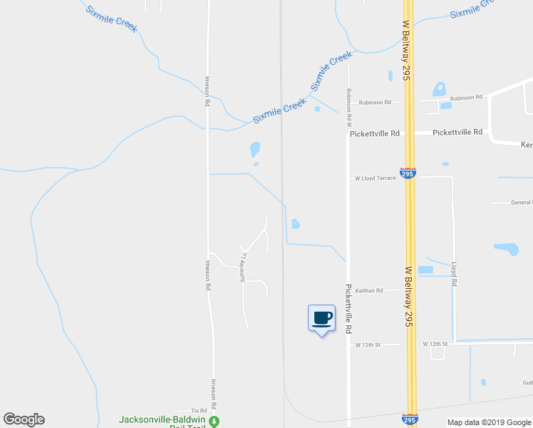 map of restaurants, bars, coffee shops, grocery stores, and more near 2375 Sotterley Lane in Jacksonville