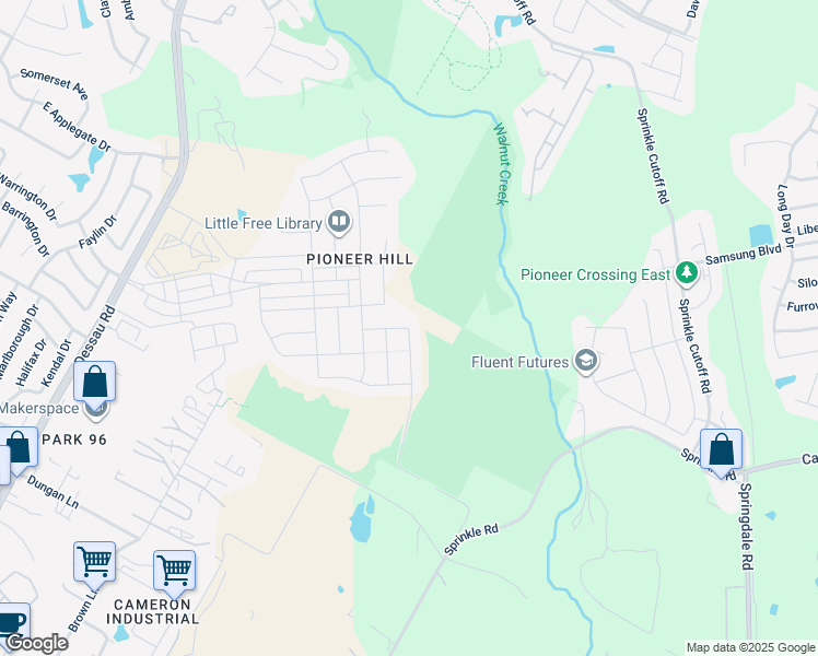 map of restaurants, bars, coffee shops, grocery stores, and more near 10677 Criswell Road in Austin