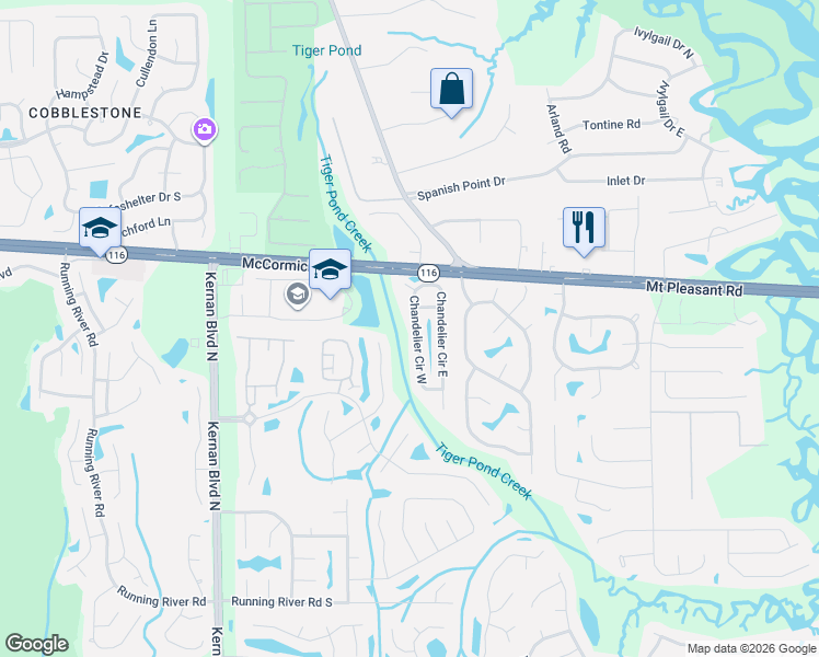 map of restaurants, bars, coffee shops, grocery stores, and more near 1756 Chandelier Circle East in Jacksonville