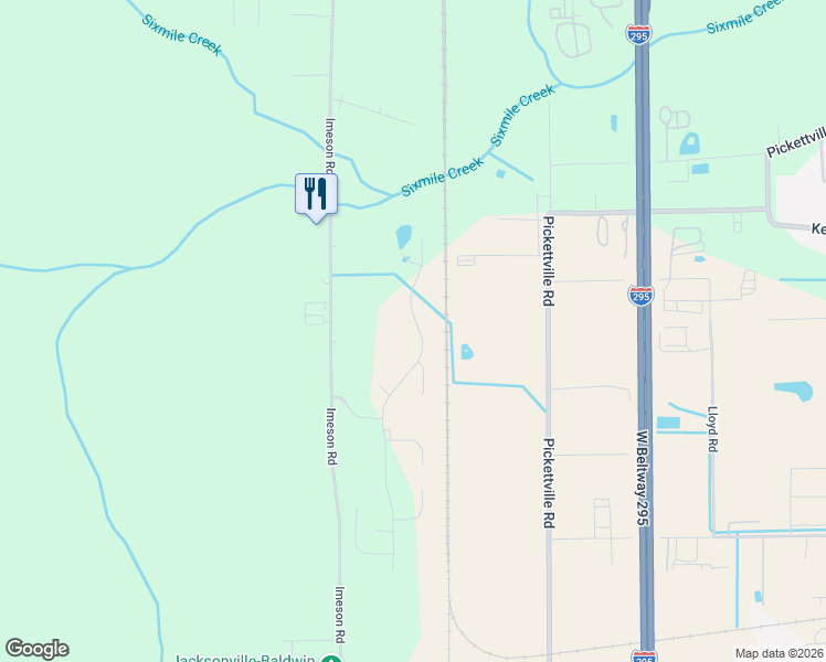 map of restaurants, bars, coffee shops, grocery stores, and more near 2309 Sotterley Lane in Jacksonville