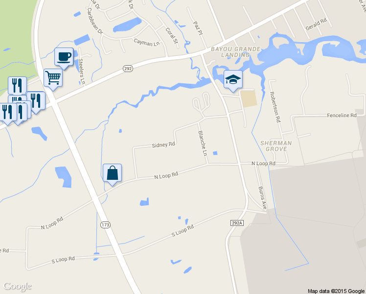 map of restaurants, bars, coffee shops, grocery stores, and more near 9641 Sidney Road in Pensacola