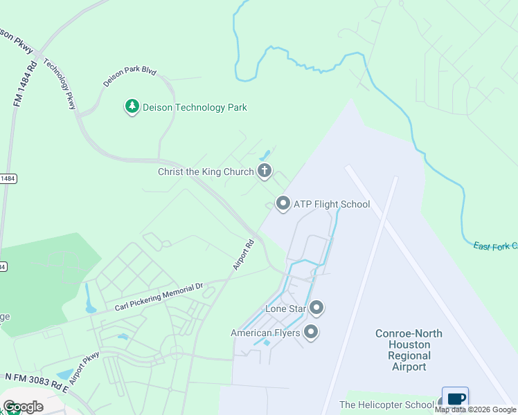 map of restaurants, bars, coffee shops, grocery stores, and more near Tx Dot Road in Conroe