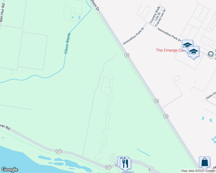 map of restaurants, bars, coffee shops, grocery stores, and more near Nicholson Drive in Baton Rouge