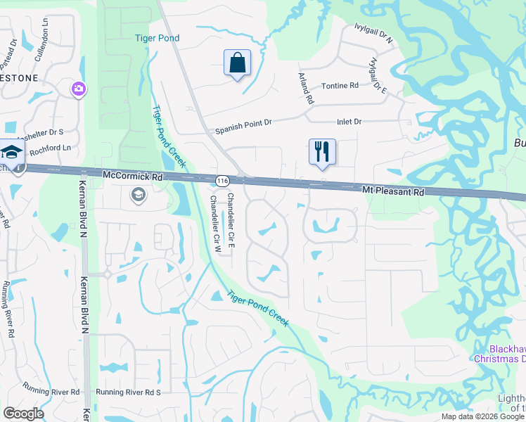 map of restaurants, bars, coffee shops, grocery stores, and more near 13946 Tiffany Pines Circle South in Jacksonville