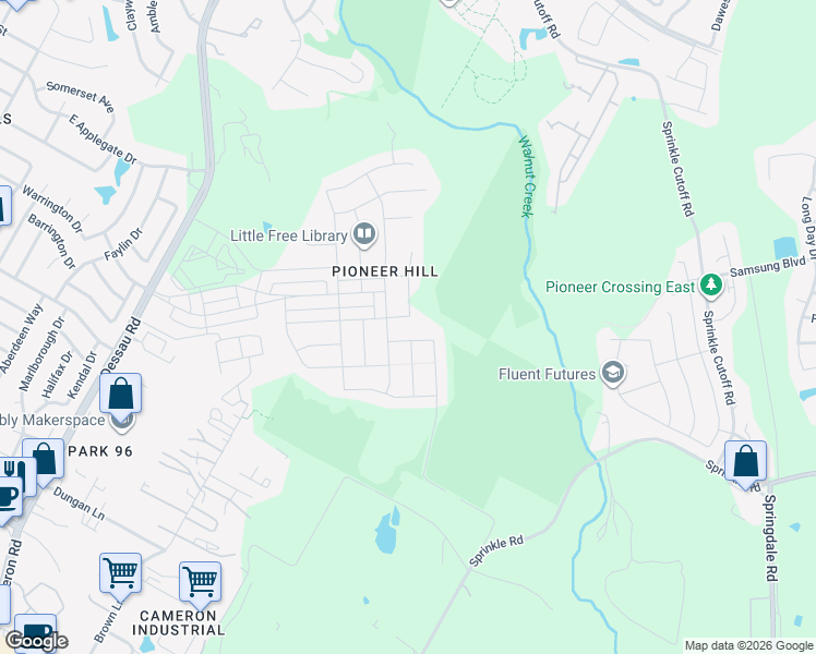 map of restaurants, bars, coffee shops, grocery stores, and more near 10309 Norshire Lane in Austin