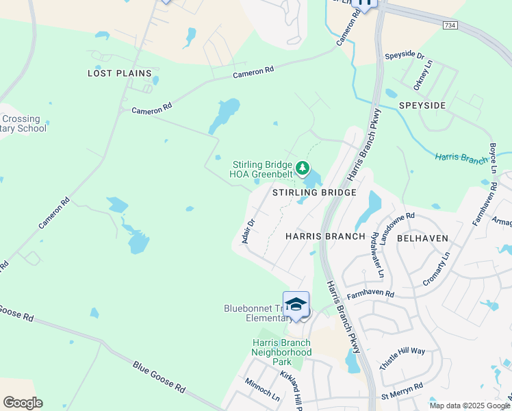map of restaurants, bars, coffee shops, grocery stores, and more near 6225 Adair Drive in Austin