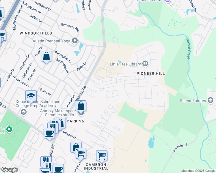 map of restaurants, bars, coffee shops, grocery stores, and more near 1904 Arborside Drive in Austin