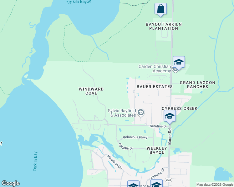map of restaurants, bars, coffee shops, grocery stores, and more near 1200 Seratine Court in Pensacola