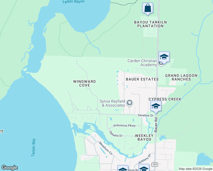map of restaurants, bars, coffee shops, grocery stores, and more near 1200 Seratine Court in Pensacola