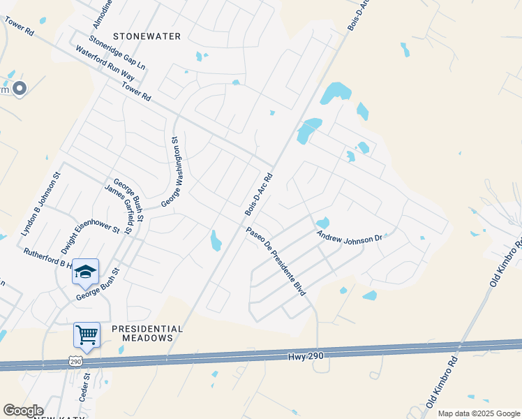 map of restaurants, bars, coffee shops, grocery stores, and more near 13706 1/2 Bois-D-Arc Road in Manor