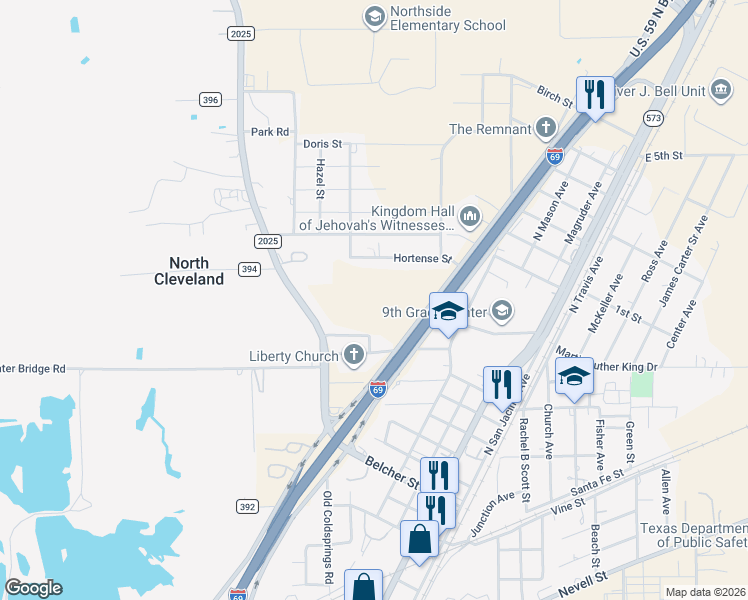 map of restaurants, bars, coffee shops, grocery stores, and more near 506 Hortense Street in Cleveland