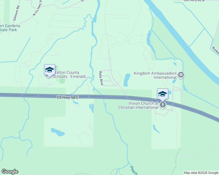 map of restaurants, bars, coffee shops, grocery stores, and more near 43 Macy Lane in Santa Rosa Beach
