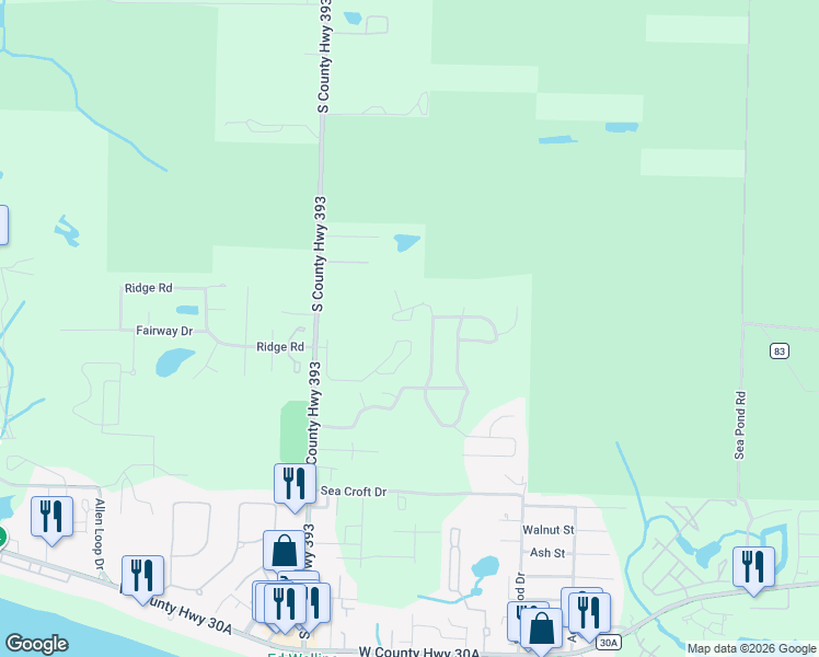 map of restaurants, bars, coffee shops, grocery stores, and more near 10 Salty Drive in Santa Rosa Beach