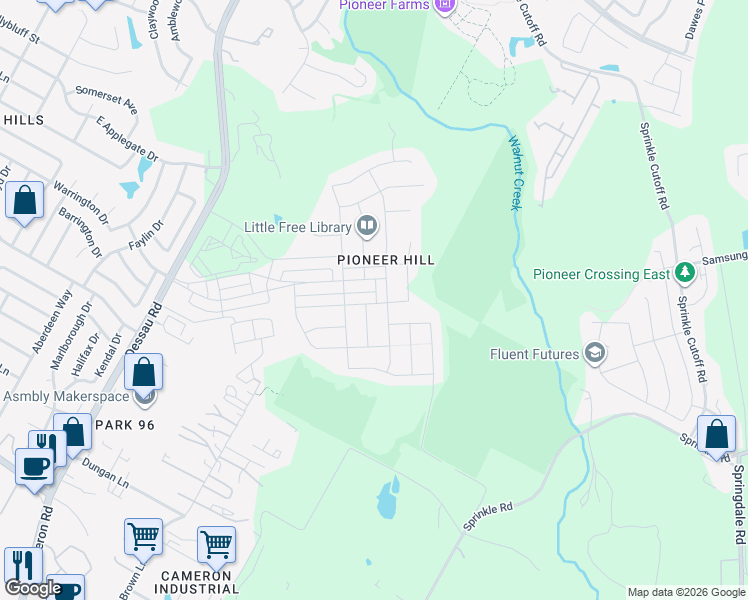 map of restaurants, bars, coffee shops, grocery stores, and more near 2205 Arborside Drive in Austin