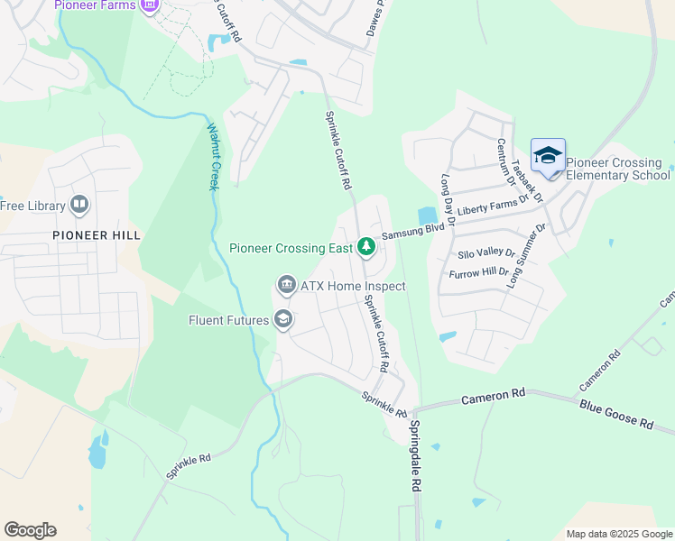 map of restaurants, bars, coffee shops, grocery stores, and more near 10925 Gonzales Ranger Pass in Austin