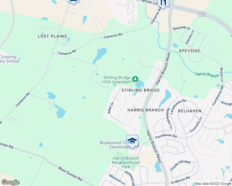 map of restaurants, bars, coffee shops, grocery stores, and more near 6225 Adair Drive in Austin