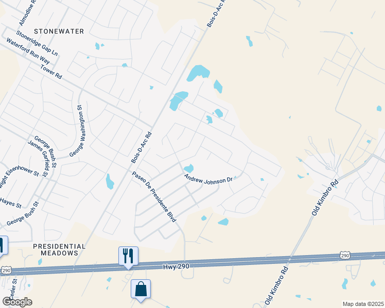 map of restaurants, bars, coffee shops, grocery stores, and more near 19909 Hubert R Humphrey Road in Manor