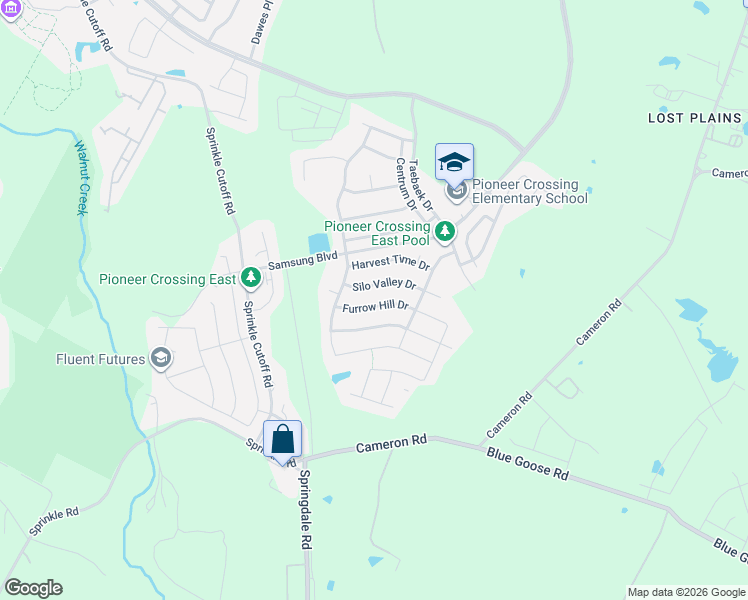map of restaurants, bars, coffee shops, grocery stores, and more near 11017 Silo Valley Drive in Austin