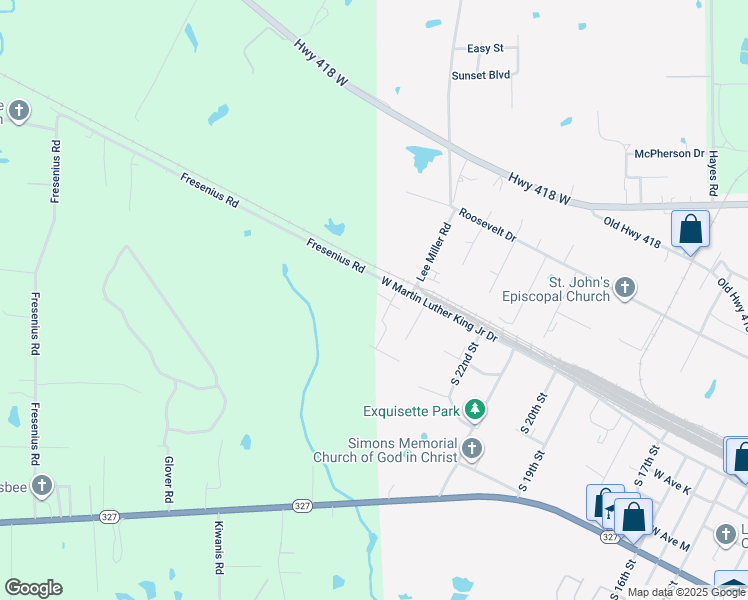 map of restaurants, bars, coffee shops, grocery stores, and more near 2077 West Martin Luther King Junior Drive in Silsbee