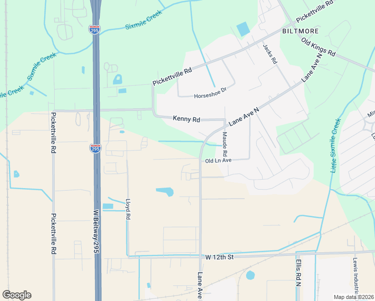 map of restaurants, bars, coffee shops, grocery stores, and more near 6535 General Lee Road in Jacksonville