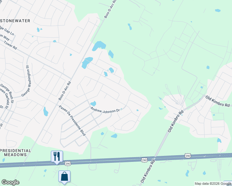 map of restaurants, bars, coffee shops, grocery stores, and more near 19705 Andrew Jackson Street in Manor