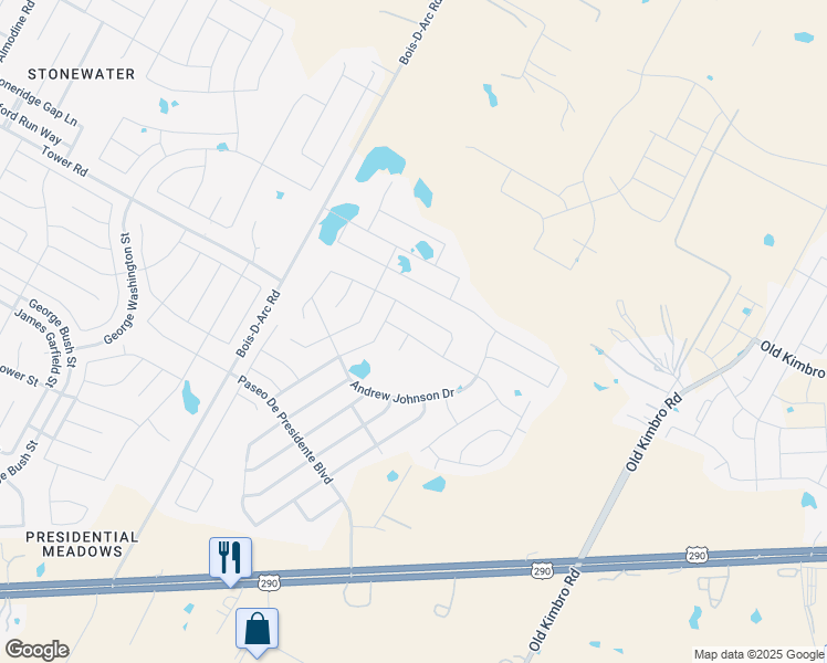 map of restaurants, bars, coffee shops, grocery stores, and more near 19524 Woodrow Wilson Street in Manor