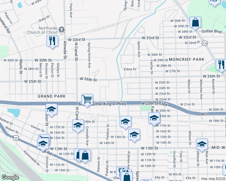 map of restaurants, bars, coffee shops, grocery stores, and more near in Jacksonville