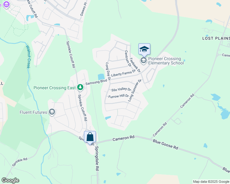 map of restaurants, bars, coffee shops, grocery stores, and more near 11017 Silo Valley Drive in Austin