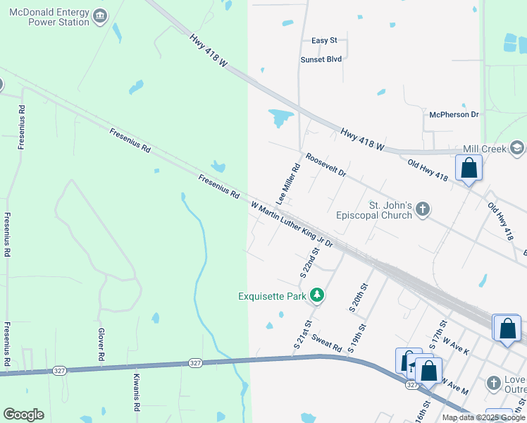 map of restaurants, bars, coffee shops, grocery stores, and more near 2077 West Martin Luther King Junior Drive in Silsbee