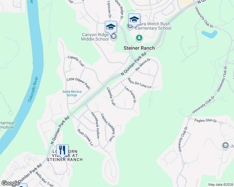 map of restaurants, bars, coffee shops, grocery stores, and more near 1916 Val Verde Drive in Austin