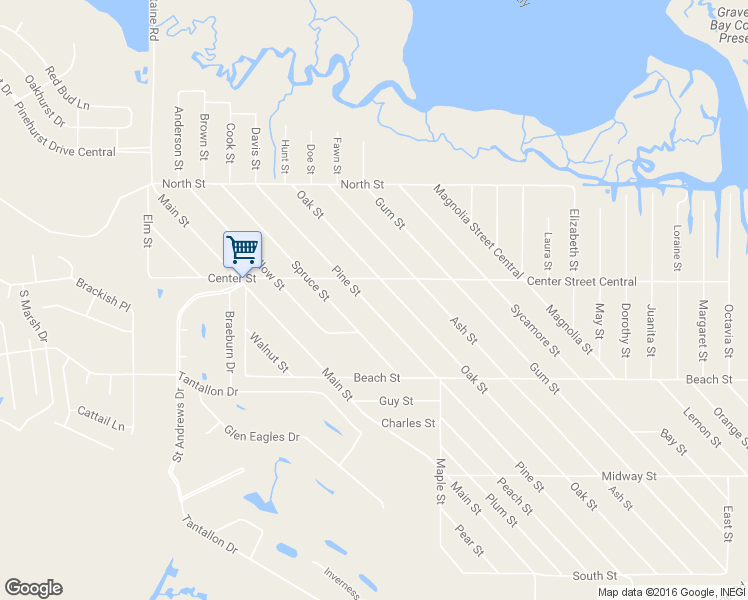 map of restaurants, bars, coffee shops, grocery stores, and more near 1132 Pine St in Ocean Springs