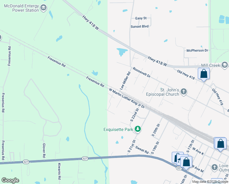 map of restaurants, bars, coffee shops, grocery stores, and more near 2077 West Martin Luther King Junior Drive in Silsbee