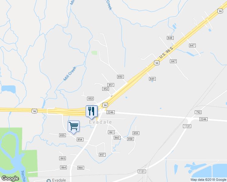 map of restaurants, bars, coffee shops, grocery stores, and more near 43460 U.S. 96 South in Buna
