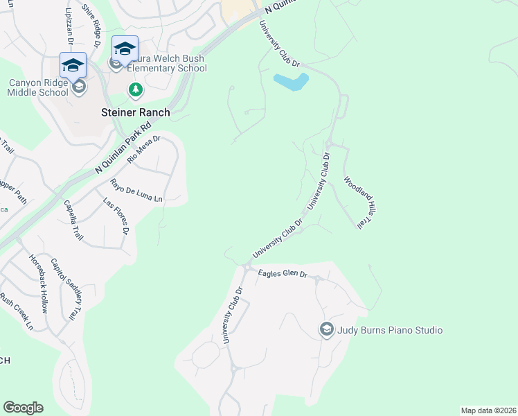 map of restaurants, bars, coffee shops, grocery stores, and more near 2210 University Club Drive in Austin