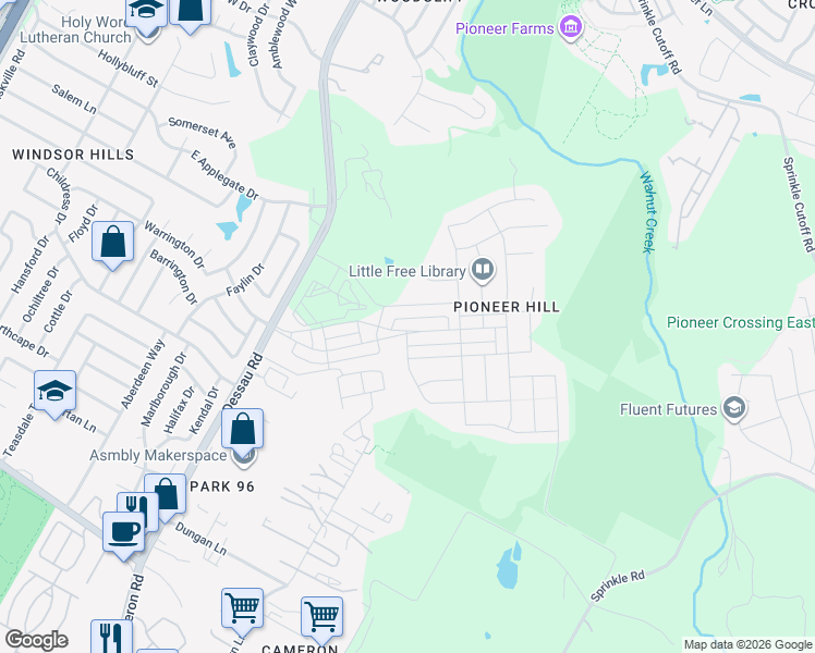 map of restaurants, bars, coffee shops, grocery stores, and more near 2007 Arborside Drive in Austin