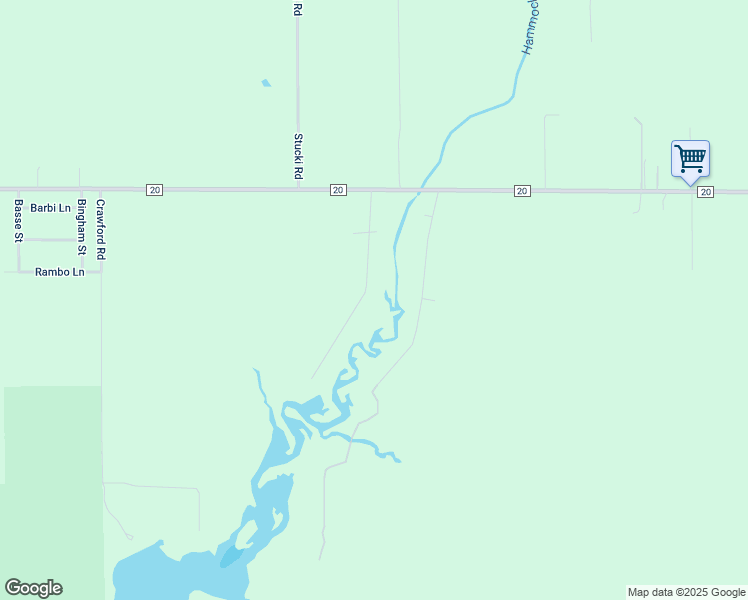 map of restaurants, bars, coffee shops, grocery stores, and more near 9198 Hammock Road in Elberta