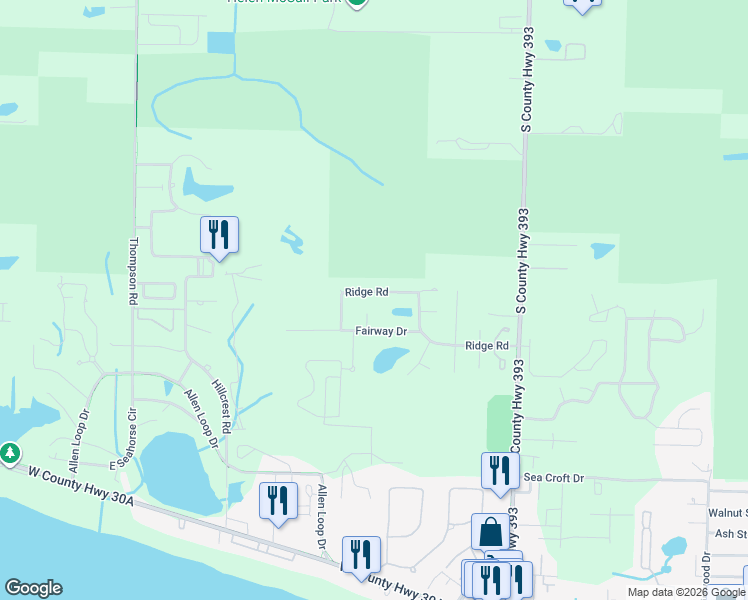 map of restaurants, bars, coffee shops, grocery stores, and more near 33 Joan Circle in Santa Rosa Beach