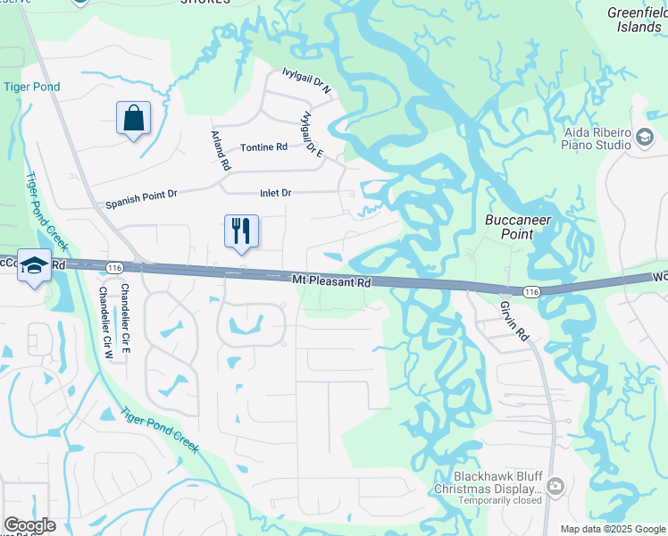 map of restaurants, bars, coffee shops, grocery stores, and more near 14159 Mount Pleasant Road in Jacksonville