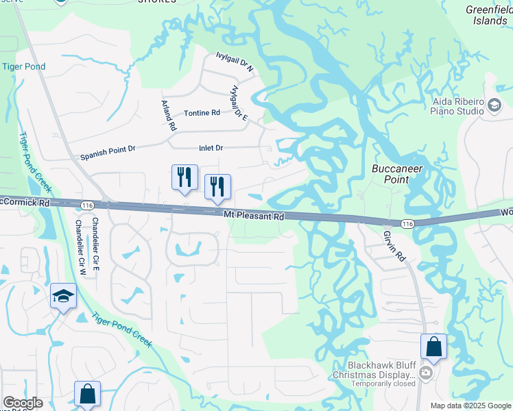 map of restaurants, bars, coffee shops, grocery stores, and more near 14159 Mount Pleasant Road in Jacksonville