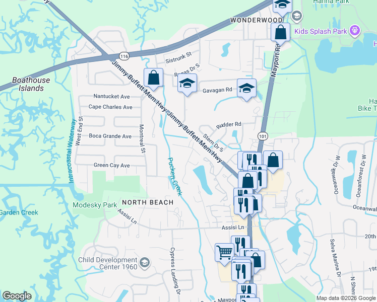map of restaurants, bars, coffee shops, grocery stores, and more near 2557 High Marsh Court in Jacksonville