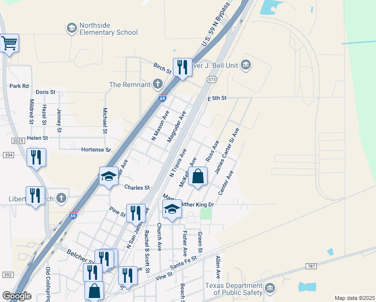 map of restaurants, bars, coffee shops, grocery stores, and more near 200 Elm Street in Cleveland