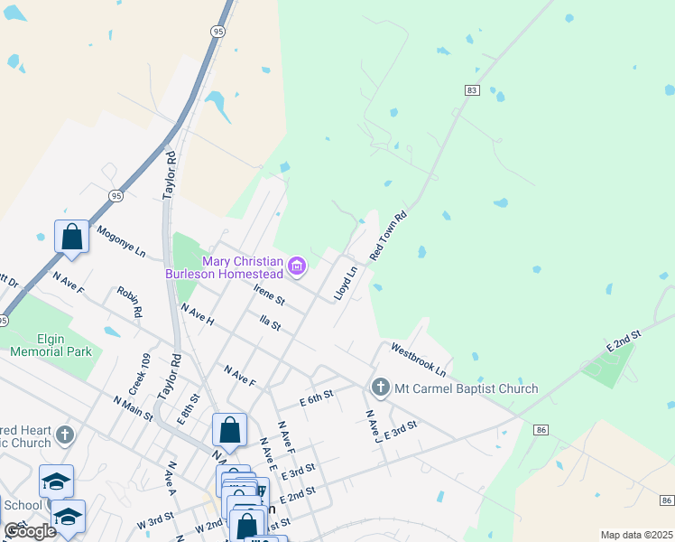 map of restaurants, bars, coffee shops, grocery stores, and more near 819 Lexington Road in Elgin