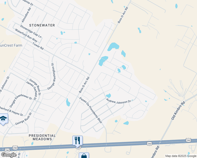 map of restaurants, bars, coffee shops, grocery stores, and more near 13717 Henry A Wallace Lane in Manor