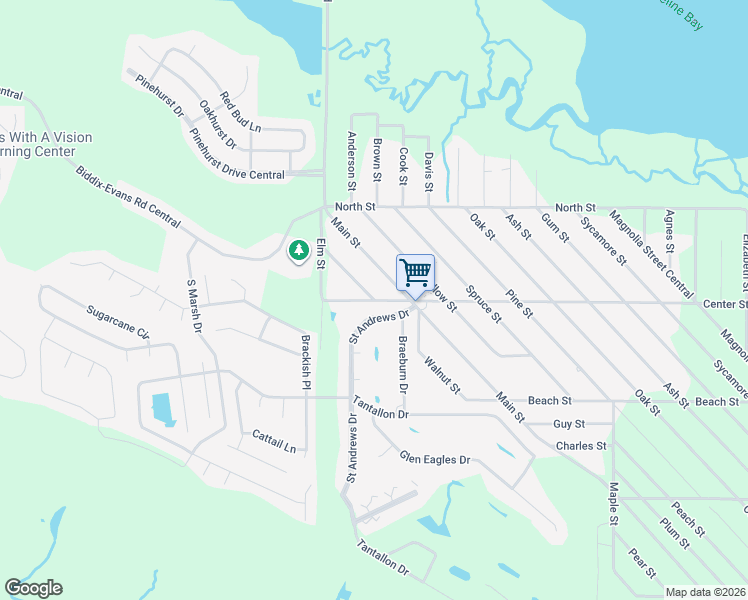 map of restaurants, bars, coffee shops, grocery stores, and more near 1200 Summer Oak Lane in Ocean Springs