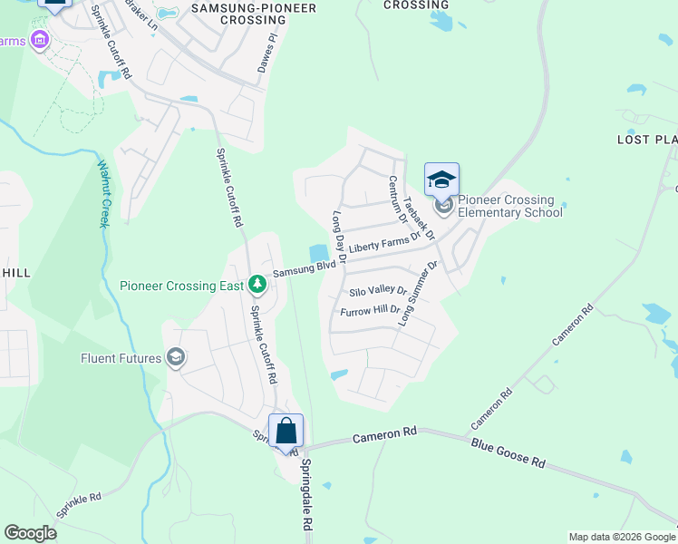 map of restaurants, bars, coffee shops, grocery stores, and more near 3229 Long Day Drive in Austin