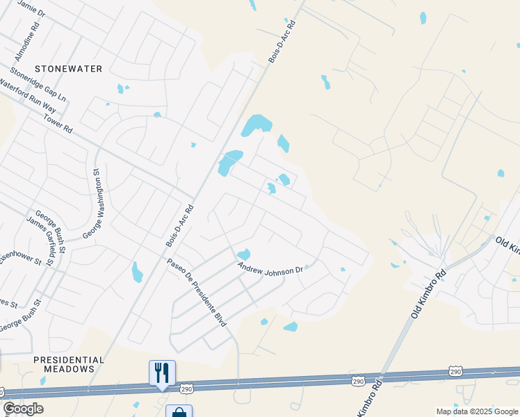 map of restaurants, bars, coffee shops, grocery stores, and more near 19416 Andrew Jackson Street in Manor