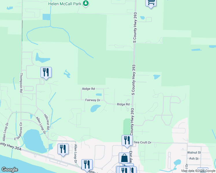 map of restaurants, bars, coffee shops, grocery stores, and more near 41 Jane Circle in Santa Rosa Beach