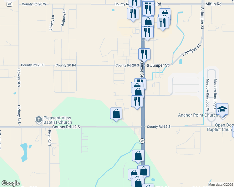 map of restaurants, bars, coffee shops, grocery stores, and more near 802 Wyld Palms Drive in Foley