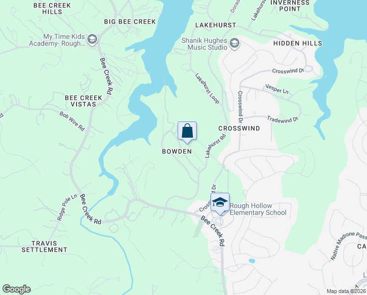 map of restaurants, bars, coffee shops, grocery stores, and more near 19600 Happy Hollow Road in Austin