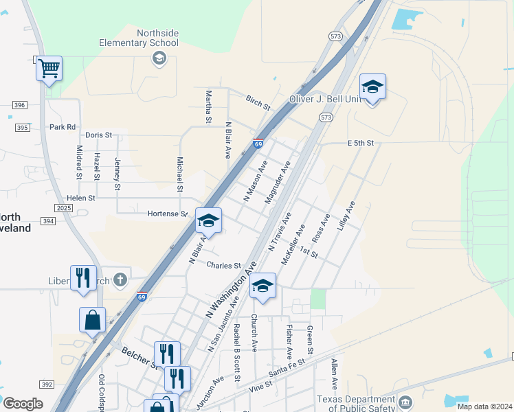 map of restaurants, bars, coffee shops, grocery stores, and more near 204 Orange St in Cleveland